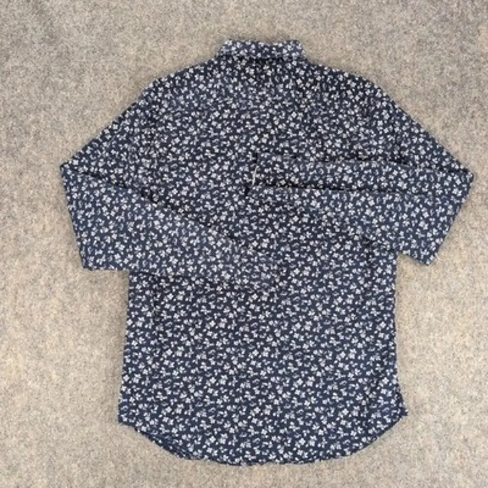 Banana Republic Shirt Mens Medium Blue Floral Luxe Stretch Poplin Grant Slim Fit